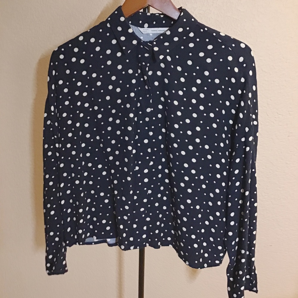 Cropped Polk-a-dot Blouse